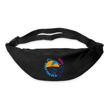 Delfine, keep the sea plastic free - Gürteltasche - Schwarz - Vorne
