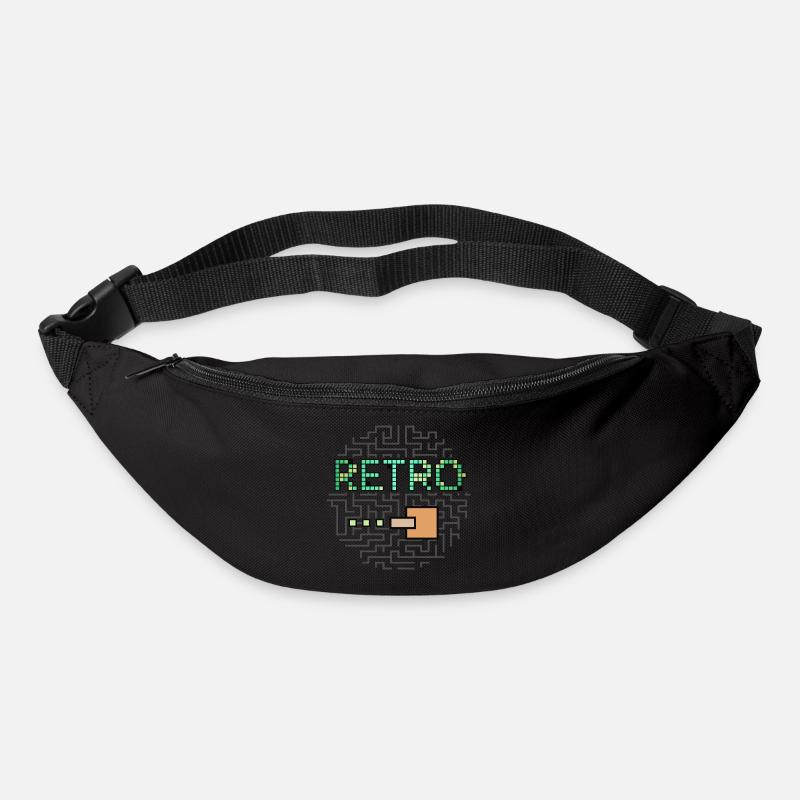 Retro Text & Maze Shooter Game - Bum bag - black
