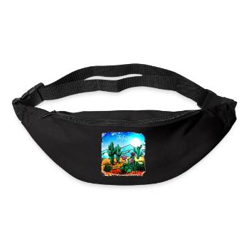 Cacti in a desert landscape - Bum bag - black - Front