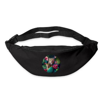 Leopard Dschungel Blumen - Gürteltasche - Schwarz - Vorne