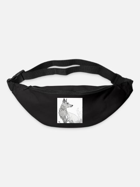 Dschungel WolfSafari Natur Bio T-Shirt - Gürteltasche - Schwarz