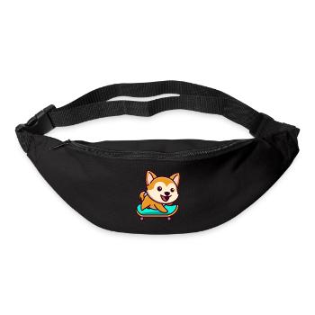 Skateboard Hund Nette Skateboarding Doggy Canine - Gürteltasche - Schwarz - Vorne