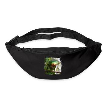 Le scarabée rose doré brillant - Sac banane - noir - Devant