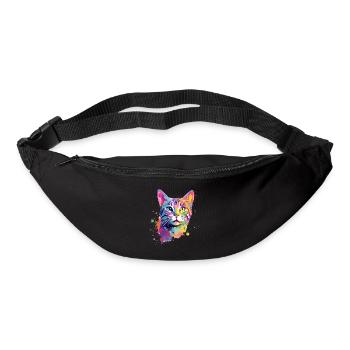 Chat américain coloré à poil court - Sac banane - noir - Devant