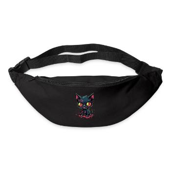 Chat zombie d’Halloween - Chat effrayant mignon - Sac banane - noir - Devant