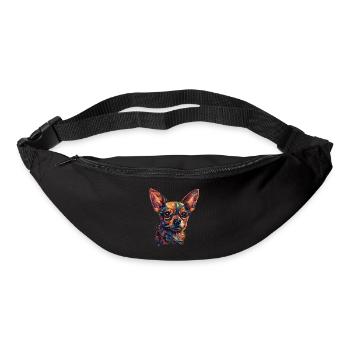 Chihuahua | Mosaik | Geometrisch | Kunst | Hund | - Gürteltasche - Schwarz - Vorne