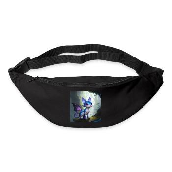 Chat extraterrestre avec des ailes, Fantastique - Sac banane - noir - Devant