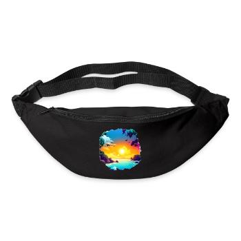 Summer Sunset Beach Watercolor - Bum bag - black - Front
