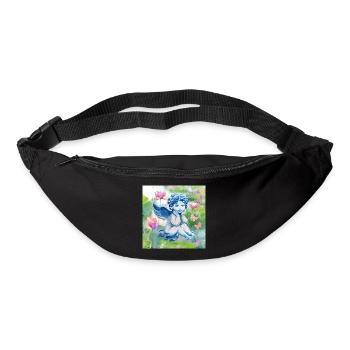 ange et papillons - Sac banane - noir - Devant