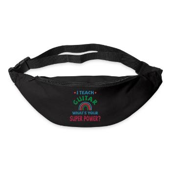 J’enseigne la guitare quel est ton super pouvoir? - Sac banane - noir - Devant