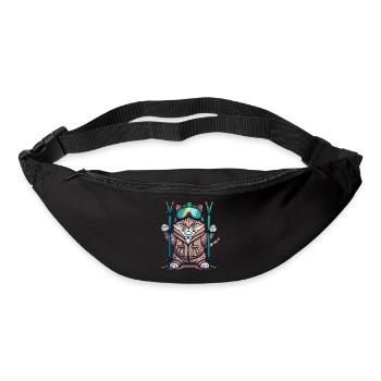 Katze Ski Wintersport Skifahrer Geschenk - Gürteltasche - Schwarz - Vorne