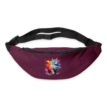 Cat, Maine Coon - Bum bag - burgundy - Front
