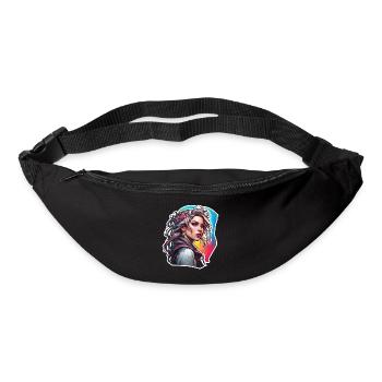 Rocker Girl / Punkrock / Frau / bunte Haare / cool - Gürteltasche - Schwarz - Vorne