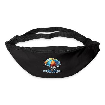 Parapluie / Météo / Précipitations / Gouttes de pluie - Sac banane - noir - Devant