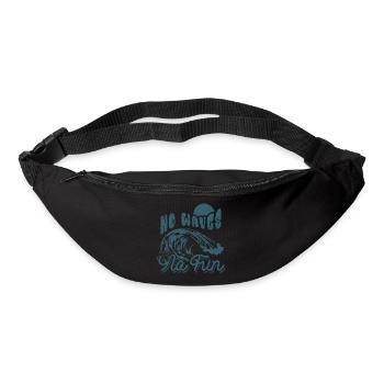 No Waves No Fun - Surfer - Geschenk - Gürteltasche - Schwarz - Vorne