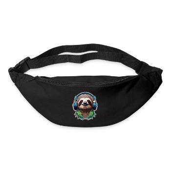 Casque / Audio / Musique / Animal / Paresseux / Cool - Sac banane - noir - Devant