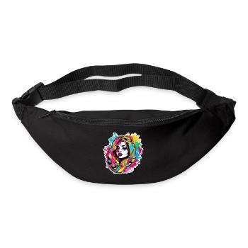 Frau / hübsch / Porträt / buntes Haar / Model - Gürteltasche - Schwarz - Vorne