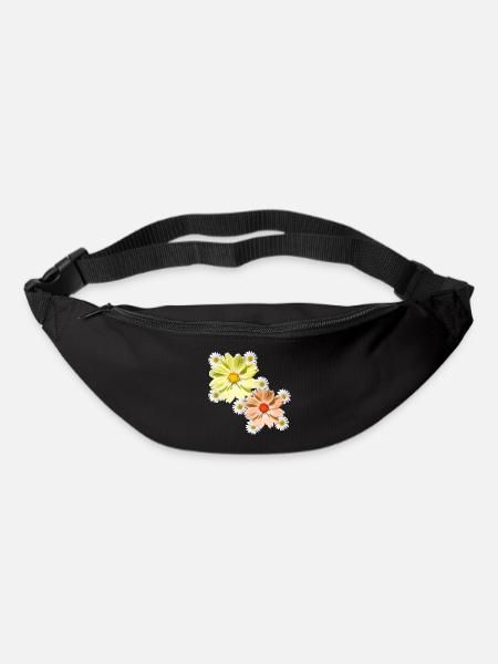 Cosmee avec des marguerites fleuri motif floral - Sac banane - noir