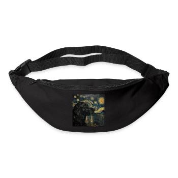 Labrador retriever, Labrador, chien, van gogh - Sac banane - noir - Devant