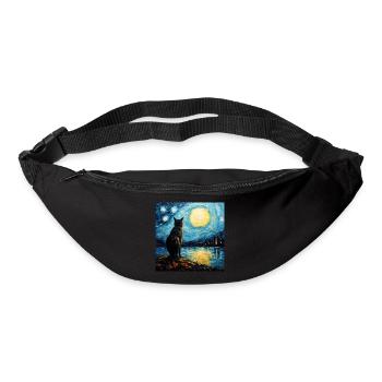 Cat, Cat Motif - Bum bag - black - Front
