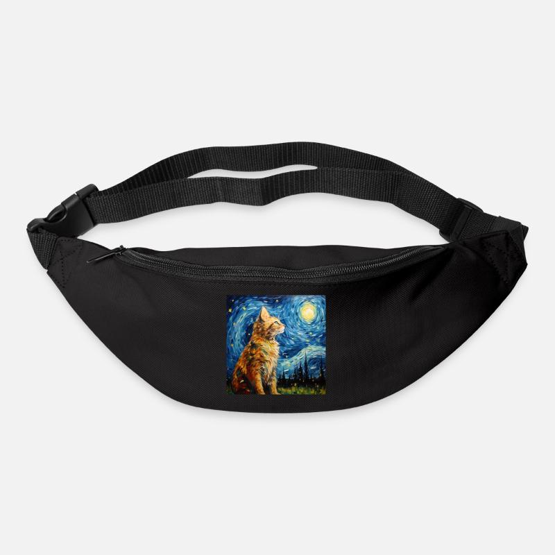 Chat, Motif De Chat - Sac banane - noir