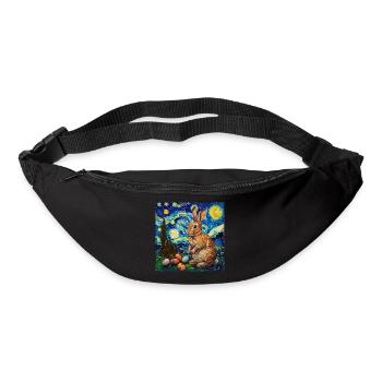 Osterhase, Ostern, Hase, frohe ostern, ostereier - Gürteltasche - Schwarz - Vorne