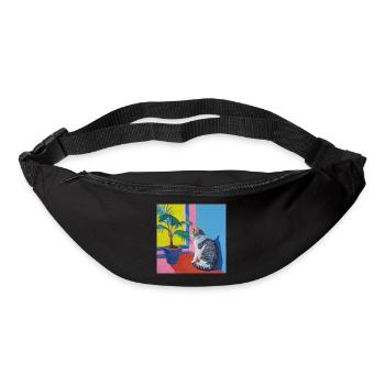 Katze, katzenmotiv, popart, geschenk, geschenkidee - Gürteltasche - Schwarz - Vorne