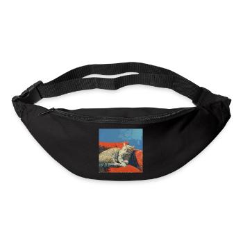 Katze, katzenmotiv, popart, geschenk, geschenkidee - Gürteltasche - Schwarz - Vorne