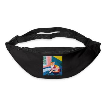 Katze, katzenmotiv, popart, geschenk, geschenkidee - Gürteltasche - Schwarz - Vorne