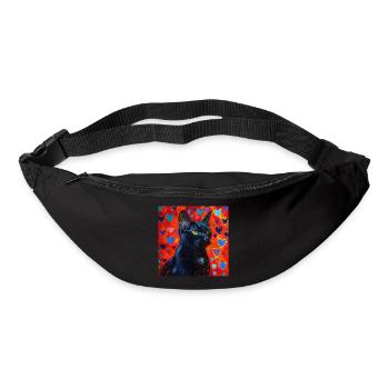 Katze, katzenmotiv, popart, geschenk, geschenkidee - Gürteltasche - Schwarz - Vorne