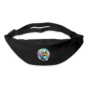 Animal dans bulle de savon / enfantin / mignon / canard - Sac banane - noir - Devant