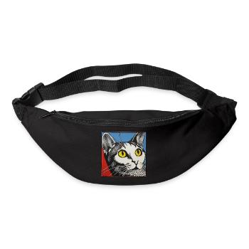 Cat, Cat Motif - Bum bag - black - Front