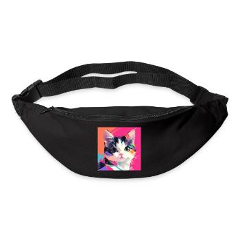 Cat, Cat Motif - Bum bag - black - Front