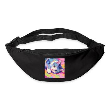Cat, Cat Motif - Bum bag - black - Front