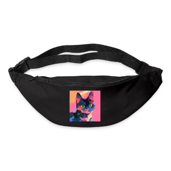Chat, Motif De Chat - Sac banane - noir - Devant