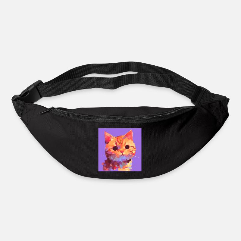 Chat, Motif De Chat - Sac banane - noir