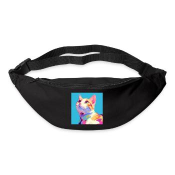 Cat, Cat Motif - Bum bag - black - Front