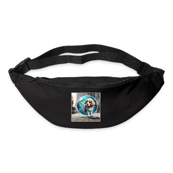 Animal dans bulle de savon / enfantin / mignon / chien - Sac banane - noir - Devant