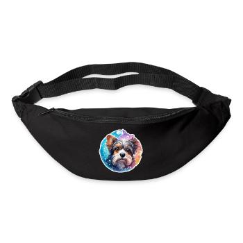 Animal dans bulle de savon / enfantin / mignon / chien - Sac banane - noir - Devant