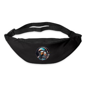 Astronaute / Espace / Animal / Coq / Vaisseau spatial - Sac banane - noir - Devant
