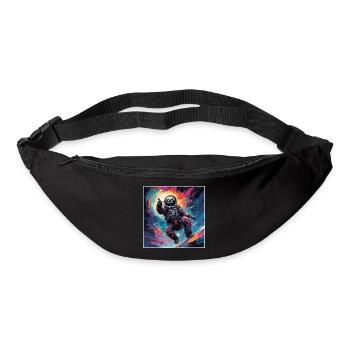 Astronaut / Weltall / Tier / Faultier / Raumschiff - Gürteltasche - Schwarz - Vorne