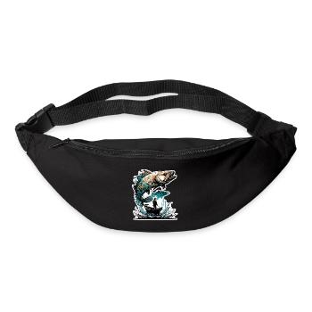 Angler Siluette / Fishing / Fish / Lake / Sport - Bum bag - black - Front