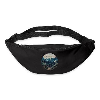 Boho, Flowers, Mountains, Landscape, Nature, Trees - Bum bag - black - Front