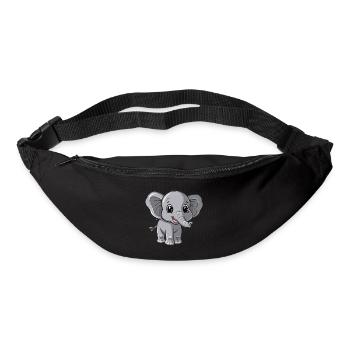 Niedlicher Grauer Baby Elefant Blick - Gürteltasche - Schwarz - Vorne