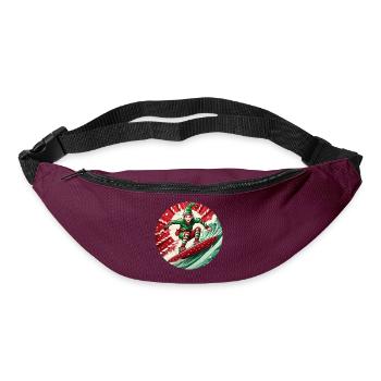 Christmas elf surfing - Bum bag - burgundy - Front
