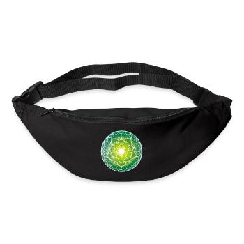 Grünes Mandala mit spirituellem Muster - Gürteltasche - Schwarz - Vorne