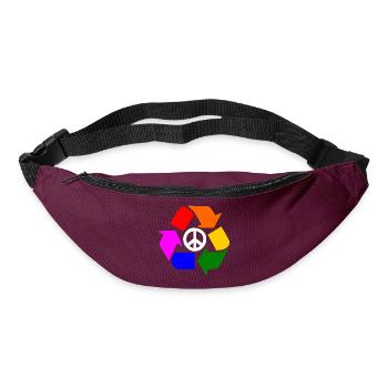 Signe lgbt de paix - signe de paix - Sac banane - bordeaux  - Devant
