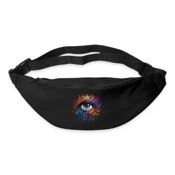 Oeil en forme de larme - Sac banane - noir - Devant