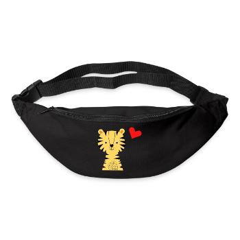 Süßer Tiger mit Herzluftballon - Babymode - Geburt - Gürteltasche - Schwarz - Vorne