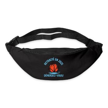 Retraité en 2025 – Démerdez-vous ! Soleil & Palmie - Sac banane - noir - Devant